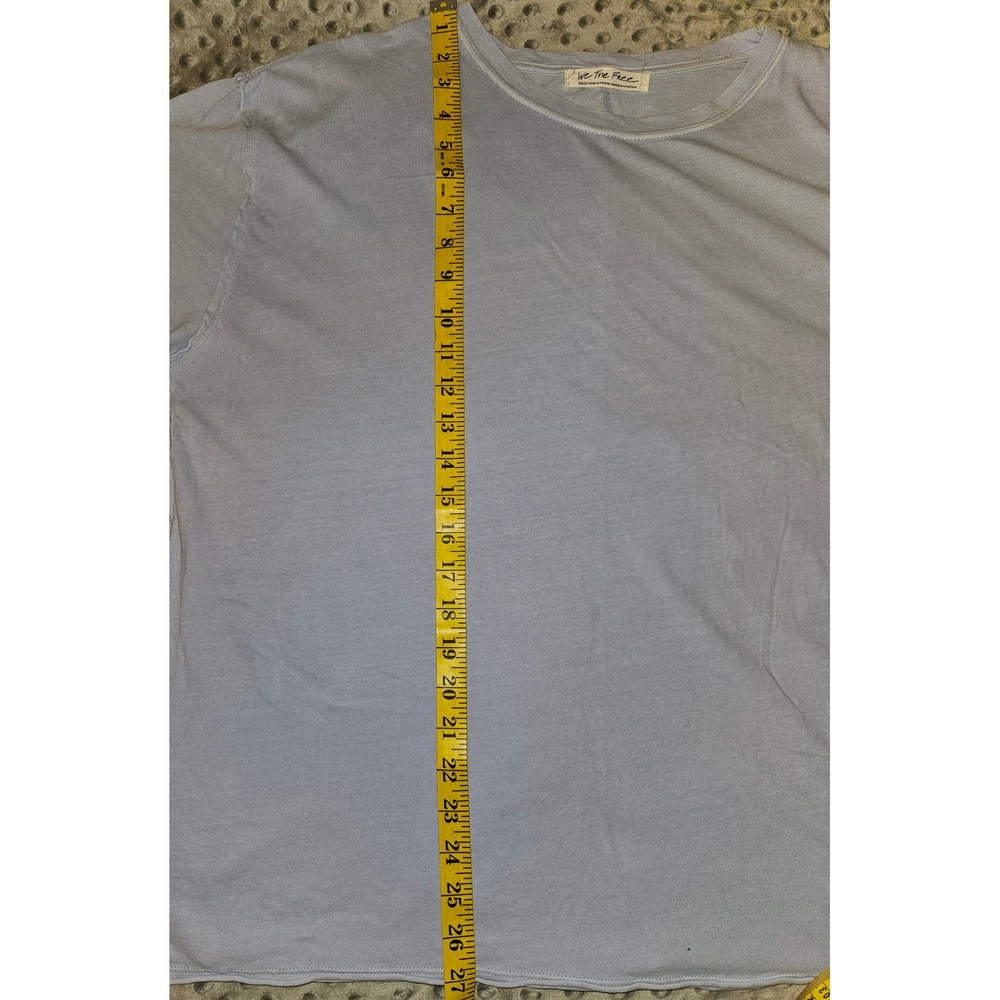 We The Free Free People Womens Oversized T-Shirt Lavender/Light Blue Crew Neck - Picture 11 of 11